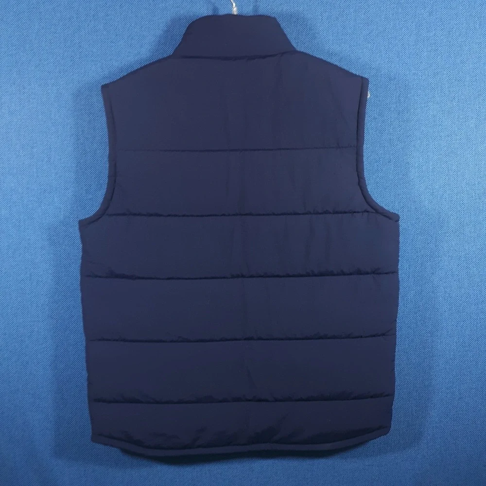 J.CREW Nordic Puffer Vest Full Zip Mens Large Blue Polyamide Outdoor Hiking